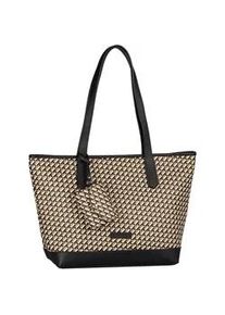 Shopper Tom Tailor "Xenia", Damen, Gr. B/H/T: 43cm x 29cm x 14cm, schwarz, Polyurethan, colorblocking, gepflegt, mehrfarbig, Taschen Shopper, mit raffiniert geometrischen "T" Print des Logos auf dem Taschenk&ouml;rper