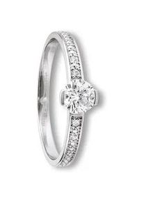 Goldring ONE ELEMENT "Zirkonia Ring aus 333 Wei&szlig;gold" Gr. 56, silber, Fingerringe, Damen, 56,mit Zirkonia, Gold Wei&szlig;gold 333, Gold, Wei&szlig;gold 333, Goldring, Feine Gestaltung &ndash; ein Sinnbild mit ruhiger Eleganz