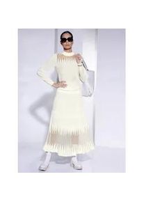 CR&Eacute;ATION L Strickpullover CREATION L "Modal-Baumwoll-Pullover", Damen, Gr. 44, beige (ecru), 49% Baumwolle, 49% Modal, 2% Polyester, unifarben, Pullover Strickpullover