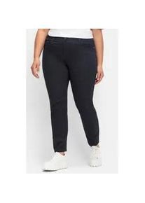 Stretch-Hose sheego, Damen, Gr. 40, Normalgr&ouml;&szlig;en, blau (tiefblau), 98% Baumwolle, 2% Elasthan, unifarben, Hosen