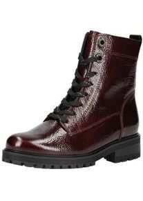 Schn&uuml;rstiefelette Gabor COMFORT "Gabor Comfort Stiefelette Leder", Damen, Gr. 38, rot (rot lack), Leder, Schuhe Schn&uuml;rstiefelette