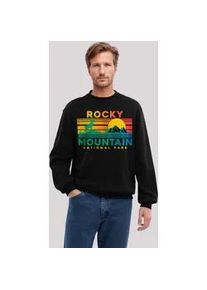 Sweatshirt F4NT4STIC "US National Parks Rocky Mountain Sunset", Herren, Gr. XXL, schwarz, Obermaterial: 80% Baumwolle, 20% Polyester, regular fit, Rundhals, ohne B&uuml;ndchen, Sweatshirts Sweatshirt, Premium Qualit&auml;t