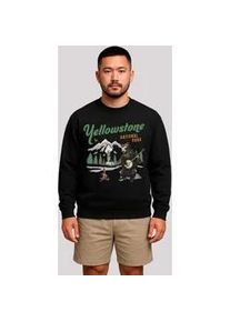 Sweatshirt F4NT4STIC "US National Parks Yellowstone Bear Playing Banjo", Herren, Gr. S, schwarz, Obermaterial: 80% Baumwolle, 20% Polyester, regular fit, Rundhals, ohne B&uuml;ndchen, Sweatshirts Sweatshirt, Premium Qualit&auml;t