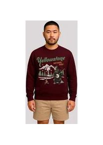 Sweatshirt F4NT4STIC "US National Parks Yellowstone Bear Playing Banjo", Herren, Gr. L, braun (maroon), Obermaterial: 80% Baumwolle, 20% Polyester, regular fit, Rundhals, ohne B&uuml;ndchen, Sweatshirts Sweatshirt, Premium Qualit&auml;t