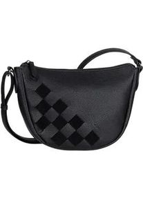 Umh&auml;ngetasche Gabor "Granada Structure", Damen, Gr. B/H/T: 31cm x 21cm x 9,5cm, schwarz, Polyurethan, Taschen Umh&auml;ngetasche, eingewebete einzigartige Streifen aus Velourslederimitat