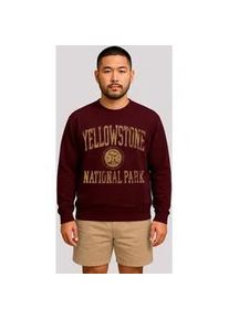 Sweatshirt F4NT4STIC "US National Parks Yellowstone Wyoming", Herren, Gr. XS, braun (maroon), Obermaterial: 80% Baumwolle, 20% Polyester, regular fit, Rundhals, ohne B&uuml;ndchen, Sweatshirts Sweatshirt, Premium Qualit&auml;t