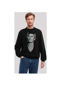 Sweatshirt F4NT4STIC "TV Times Pop Star David Bowie Portrait 1977", Herren, Gr. XS, schwarz, Obermaterial: 80% Baumwolle, 20% Polyester, regular fit, Rundhals, ohne B&uuml;ndchen, Sweatshirts Sweatshirt, Premium Qualit&auml;t