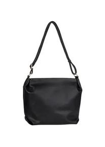 Hobo Gabor "Telia", Damen, Gr. B/H/T: 37cm x 29cm x 13cm, schwarz, Polyurethan, clean, gepflegt, unifarben, Taschen Hobo, dezente Falten, eleganter Rei&szlig;verschlusszipper mit goldenem Zierkubus