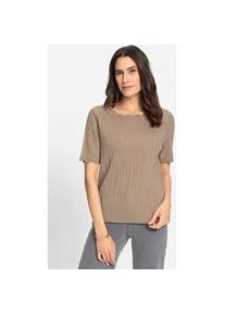 Kurzarmpullover Inspirationen "Kurzarm-Pullover", Damen, Gr. 42, beige, 45% Viskose, 37% Wolle, 15% Polyamid, 3% Kaschmir, unifarben, Pullover