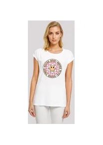 T-Shirt F4NT4STIC "Muttertag super m&uuml;de Mama Retro Blumen", Damen, Gr. XXL, wei&szlig;, Obermaterial: 100% Baumwolle, regular fit, Rundhals, ohne B&uuml;ndchen, Shirts T-Shirt, Premium Qualit&auml;t
