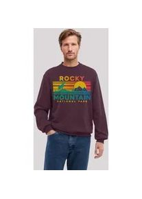 Sweatshirt F4NT4STIC "US National Parks Rocky Mountain Sunset", Herren, Gr. L, braun (maroon), Obermaterial: 80% Baumwolle, 20% Polyester, regular fit, Rundhals, ohne B&uuml;ndchen, Sweatshirts Sweatshirt, Premium Qualit&auml;t