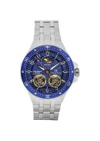 Automatikuhr Carl von Zeyten "Kirchzarten", silber (silberfarben, blau), Armbanduhren, Herren, Automatikuhr, Armbanduhr, Herrenuhr, Made in Germany, Mechanische Uhr
