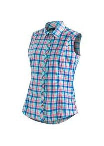 Funktionsbluse Maier Sports "Paloma", Damen, Gr. 42, kariert, 85% Polyester, 15% Viskose, Blusen, Karierte, &auml;rmellose Bluse f&uuml;r Wandern, Reisen und Freizeit