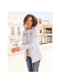 Shirtjacke Casual Looks "Shirtjacke", Damen, Gr. 38, grau (steingrau, mauve), 60% Polyester, 40% Baumwolle, gemustert, mehrfarbig, Shirts Shirtjacke