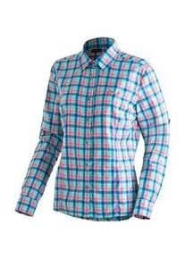 Funktionsbluse Maier Sports "Nanni", Damen, Gr. 44, kariert, 85% Polyester, 15% Viskose, Blusen, Damen Bluse, langarm Karobluse f&uuml;r Outdoor und Freizeit