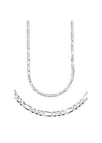 Collierkettchen Firetti "Schmuck Geschenk Silber 925 Armband Kette Figarokette diamantiert" Gr. 21, silber (silberfarben), Halsketten, Damen, 21, Silber 925 (Sterlingsilber), B: 3,9mm, Made in Germany, B:3,9mm