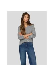 Print-Shirt Rabe "T-Shirt", Damen, Gr. 42, blau (dunkelblau), 89%Viskose, 6%Metallic Garn, 5%Elastan, tailliert, Shirts