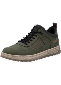 Sneaker Rieker, Damen, Gr. 46, schwarz (khaki, schwarz), Nubuklederimitat, Textil, kontrastfarbene Details, Schuhe Sneaker, Schn&uuml;rschuh, Halbschuh, Outdoorschuh mit gepolstertem Schaftrand