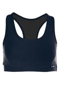 Sport-Bustier WINSHAPE "WVR1", Damen, Gr. L, blau (night blau), Obermaterial: 90% Baumwolle, 10% Elasthan, BHs Sport Bustiers