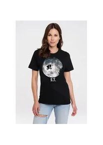 T-Shirt logoshirt "E.T. - Mond", Damen, Gr. XL, schwarz, 100% Baumwolle, unifarben, normal, Rundhals, Shirts T-Shirt, mit coolem Print