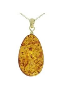 Kette mit Anh&auml;nger OSTSEE-SCHMUCK "OSTSEE-SCHMUCK Kette mit Anh&auml;nger Tropfen ca. 30 mm lang" Gr. 60, gold, Halsketten, Damen, 60cm, Silber 925 (Sterlingsilber), L: 42