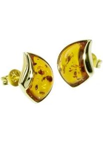 Paar Ohrstecker OSTSEE-SCHMUCK "OSTSEE-SCHMUCK Ohrstecker Jula Ohrstecker Jula", gelb, Ohrringe, Damen, 14x11mm, Gelbgold 333