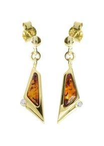 Paar Ohrh&auml;nger OSTSEE-SCHMUCK "OSTSEE-SCHMUCK Ohrh&auml;nger Agneta Ohrh&auml;nger Agneta", gelb, Ohrringe, Damen, 20 x 8mm, SI = kleine Einschl&uuml;sse, Gelbgold 585