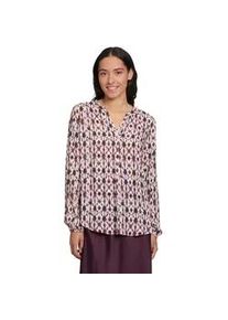 Shirtbluse Cartoon "Damen mit Muster", Damen, Gr. 34, violett, rosa, Obermaterial: 100% Viskose, figurumspielend normal, V-Ausschnitt, Blusen