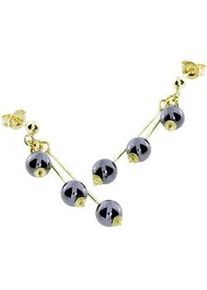 Paar Ohrh&auml;nger OSTSEE-SCHMUCK "OSTSEE-SCHMUCK Ohrh&auml;nger Kugel 6 mm H&auml;matit", gelb, Ohrringe, Damen, 42 x 10mm, Gelbgold 333
