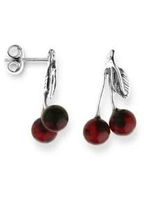 Paar Ohrh&auml;nger OSTSEE-SCHMUCK "OSTSEE-SCHMUCK Ohrh&auml;nger Kirsche Ohrh&auml;nger Kirsche", wei&szlig;, Ohrringe, Damen, 18 x 10mm, Silber 925 (Sterlingsilber)