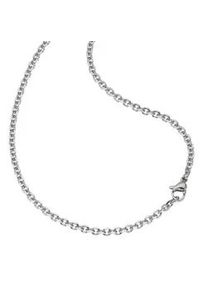 Collierkettchen ZEEme "Edelstahl-Ankerkette 3mm breit", grau, Halsketten, Damen, 55cm, Edelstahl, L: 55 B: 3mm, gl&auml;nzend, B:3mm