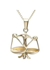 Kette mit Anh&auml;nger OSTSEE-SCHMUCK "OSTSEE-SCHMUCK Kette mit Anh&auml;nger Tierkreiszeichen Waage" Gr. 42, gold, Halsketten, Damen, 42cm, Gelbgold 333, L: 42