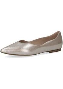 Ballerina Caprice "Caprice Ballerinas Leder", Damen, Gr. 36, beige (taupe), Leder, Schuhe Ballerina