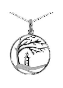 Kette mit Anh&auml;nger OSTSEE-SCHMUCK "OSTSEE-SCHMUCK Kette mit Anh&auml;nger Windfl&uuml;chter 23 mm" Gr. 50, silber, Halsketten, Damen, 50cm, Silber 925 (Sterlingsilber), L: 42