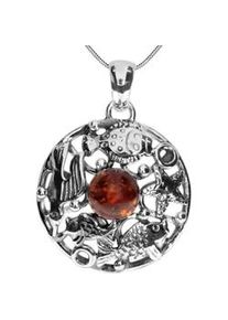 Kette mit Anh&auml;nger OSTSEE-SCHMUCK "OSTSEE-SCHMUCK Kette mit Anh&auml;nger Fischland 34x24 mm" Gr. 60, silber, Halsketten, Damen, 60cm, Silber 925 (Sterlingsilber), L: 42