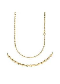 Collierkettchen Firetti "Schmuck Geschenk Gold 333 oder 585 Halskette Singapurkette diamantiert" Gr. 40, gold (gelbgoldfarben), Halsketten, Damen, 40, Gelbgold 585, B: 1,6mm, Made in Germany, B:1,6mm