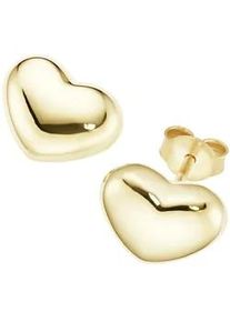 Paar Ohrstecker "in Herzform, Silber 925", gold, Giorgio Martello MILANO, Ohrringe, Damen, Silber 925 (Sterlingsilber)