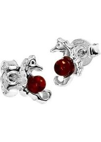 Paar Ohrstecker OSTSEE-SCHMUCK "OSTSEE-SCHMUCK Ohrstecker Seepferdchen Ohrstecker Seepferdchen", wei&szlig;, Ohrringe, Damen, 8 x 6mm, Silber 925 (Sterlingsilber)