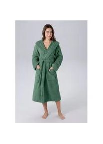 Unisex-Bademantel Bruno Banani "Robby, ideal f&uuml;r Sauna & Spa, Standardl&auml;nge & &Uuml;berl&auml;nge" Gr. S, gr&uuml;n (dunkelgr&uuml;n), L:120cm, Walkfrottee, Hausm&auml;ntel, Damen & Herren Badem&auml;ntel, Baumwolle, mit Taschen, Sauna, XS-3XL