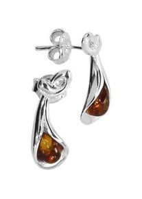 Paar Ohrstecker OSTSEE-SCHMUCK "OSTSEE-SCHMUCK Ohrstecker Jeanne Ohrstecker Jeanne", wei&szlig;, Ohrringe, Damen, 18 x 7mm, Silber 925 (Sterlingsilber)