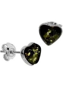 Paar Ohrstecker OSTSEE-SCHMUCK "OSTSEE-SCHMUCK Ohrstecker Herz Ohrstecker Herz", wei&szlig;, Ohrringe, Damen, 7 x 7mm, Silber 925 (Sterlingsilber)