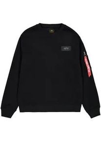 Sweater Alpha Industries "Backprint Sweatshirt", Herren, Gr. L, schwarz, Obermaterial: 80% Baumwolle, 20% Polyester, regular fit, Sweatshirts Sweater
