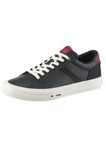 Sneaker Tommy Hilfiger "TH HI VULC LTH STREET", Herren, Gr. 42, dunkelblau, bordeaux, Nappaleder, Veloursleder, Schuhe Sneaker, Freizeitschuh, Halbschuh, Schn&uuml;rer mit weich gepolstertem Schaftrand