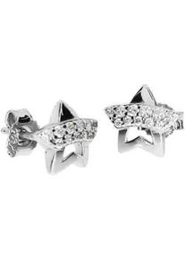 Paar Ohrstecker OSTSEE-SCHMUCK "OSTSEE-SCHMUCK Ohrstecker Stern Ohrstecker Stern", wei&szlig;, Ohrringe, Damen, 8 x 8mm, Silber 925 (Sterlingsilber)