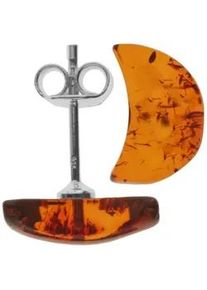 Paar Ohrstecker OSTSEE-SCHMUCK "OSTSEE-SCHMUCK Ohrstecker Halbmond Ohrstecker Halbmond", wei&szlig;, Ohrringe, Damen, 11x8mm, Silber 925 (Sterlingsilber)