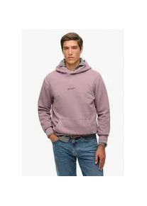 Kapuzensweatshirt Superdry "MICRO LOGO HOOD", Herren, Gr. 3XL, dry elderberry, angeraute Sweatware, Obermaterial: 80% Baumwolle, 20% Polyester, unifarben, relaxed fit, Rundhals, Rippb&uuml;ndchen, Sweatshirts