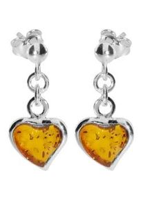 Paar Ohrh&auml;nger OSTSEE-SCHMUCK "OSTSEE-SCHMUCK Ohrh&auml;nger Herz Ohrh&auml;nger Herz", wei&szlig;, Ohrringe, Damen, 22 x 10mm, Silber 925 (Sterlingsilber)