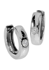 Paar Creolen OSTSEE-SCHMUCK "OSTSEE-SCHMUCK Creole Alessia Creole Alessia", wei&szlig;, Ohrringe, Damen, 15 x 4mm, Silber 925 (Sterlingsilber)