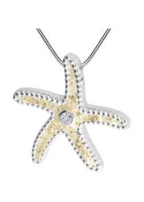 Kette mit Anh&auml;nger DUR "DUR Kette mit Anh&auml;nger Gleiter Seestern II - Strandsand" Gr. 42, silber, Halsketten, Damen, 42cm, Silber 925 (Sterlingsilber), L: 42