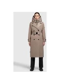 Trenchcoat Khujo "ELENA", Damen, Gr. L, greige, 100% Polyester, unifarben, regular fit, eingesetzt elastischer Bund, M&auml;ntel, Topseller